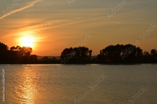 sunset on the river