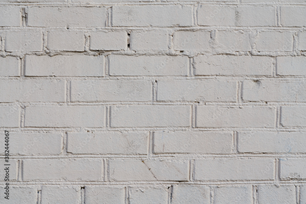 Fototapeta premium White painted brick wall texture, dirty surface