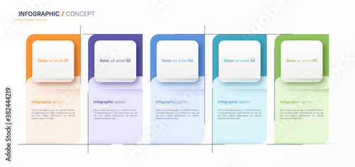 Vector infographic design template. Five option