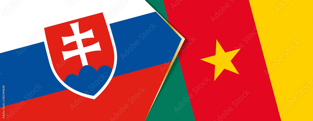 Slovakia and Cameroon flags, two vector flags.