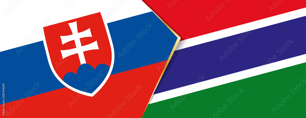 Slovakia and Gambia flags, two vector flags.