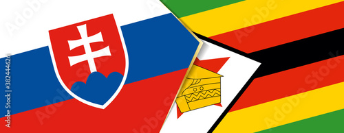 Slovakia and Zimbabwe flags, two vector flags.