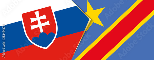 Slovakia and DR Congo flags, two vector flags.
