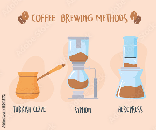 different coffee brewing methods, turkish syphon and aeropress