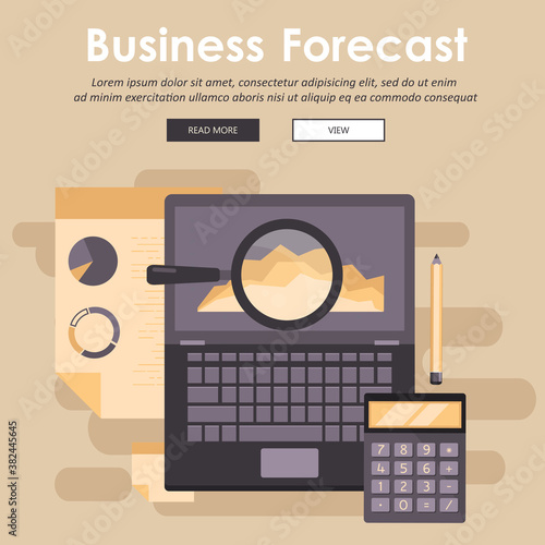 Business forecast concept. Flat vector illustration