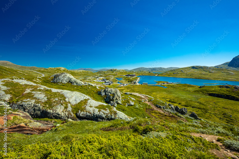 Hiking in Jotunheimen National Park in Norway, Synshorn Mountain Hiking in Jotunheimen National Park in Norway, Synshorn Mountain