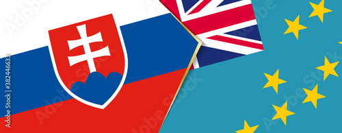 Slovakia and Tuvalu flags, two vector flags.