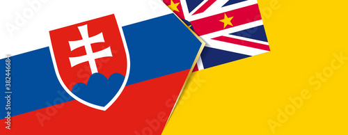 Slovakia and Niue flags, two vector flags.