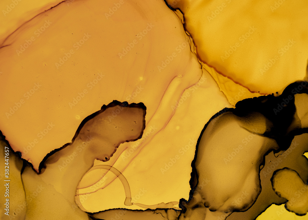 Fototapeta premium Black and Yellow Abstract Acrylic Backdrop. Color 