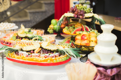 Buffet with a variety of delicious sweets, food ideas, celebration