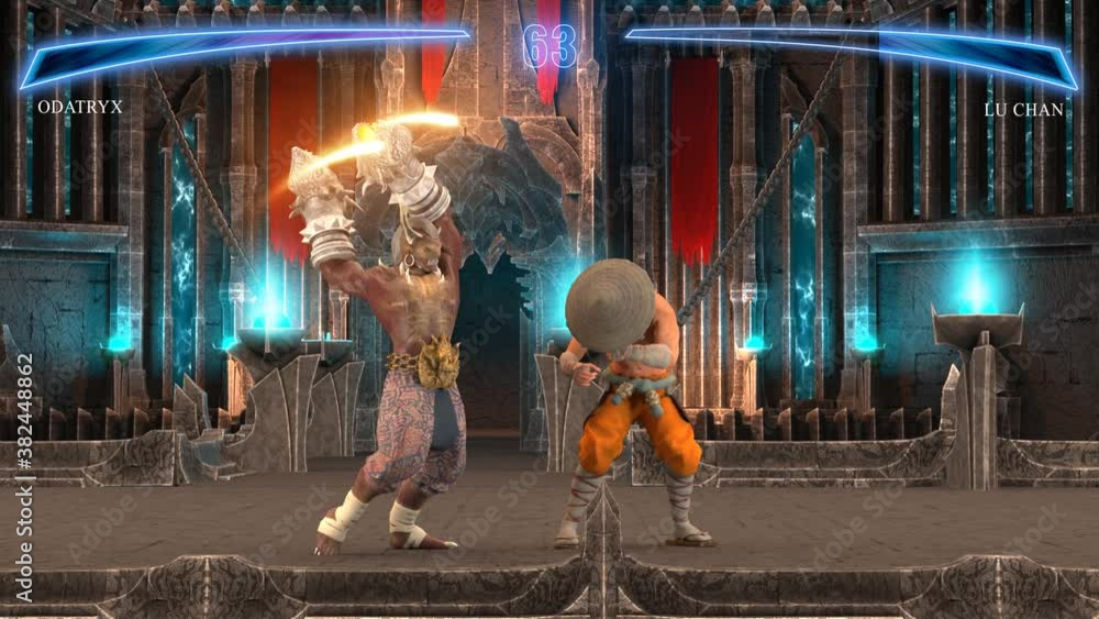 Fighting Video Game Part II: Kombat. Fantastic Duel Game Between Two ...