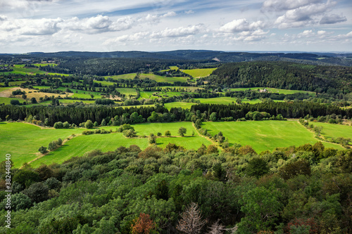 Landscape of Altenberg in the Osterzgebirge district, in the Free State of Saxony, Germany in the Ore Mountains