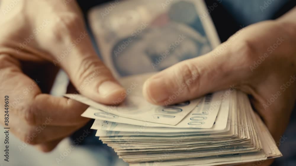 Hands are counting Turkish banknotes Hands are counting Turkish banknotes