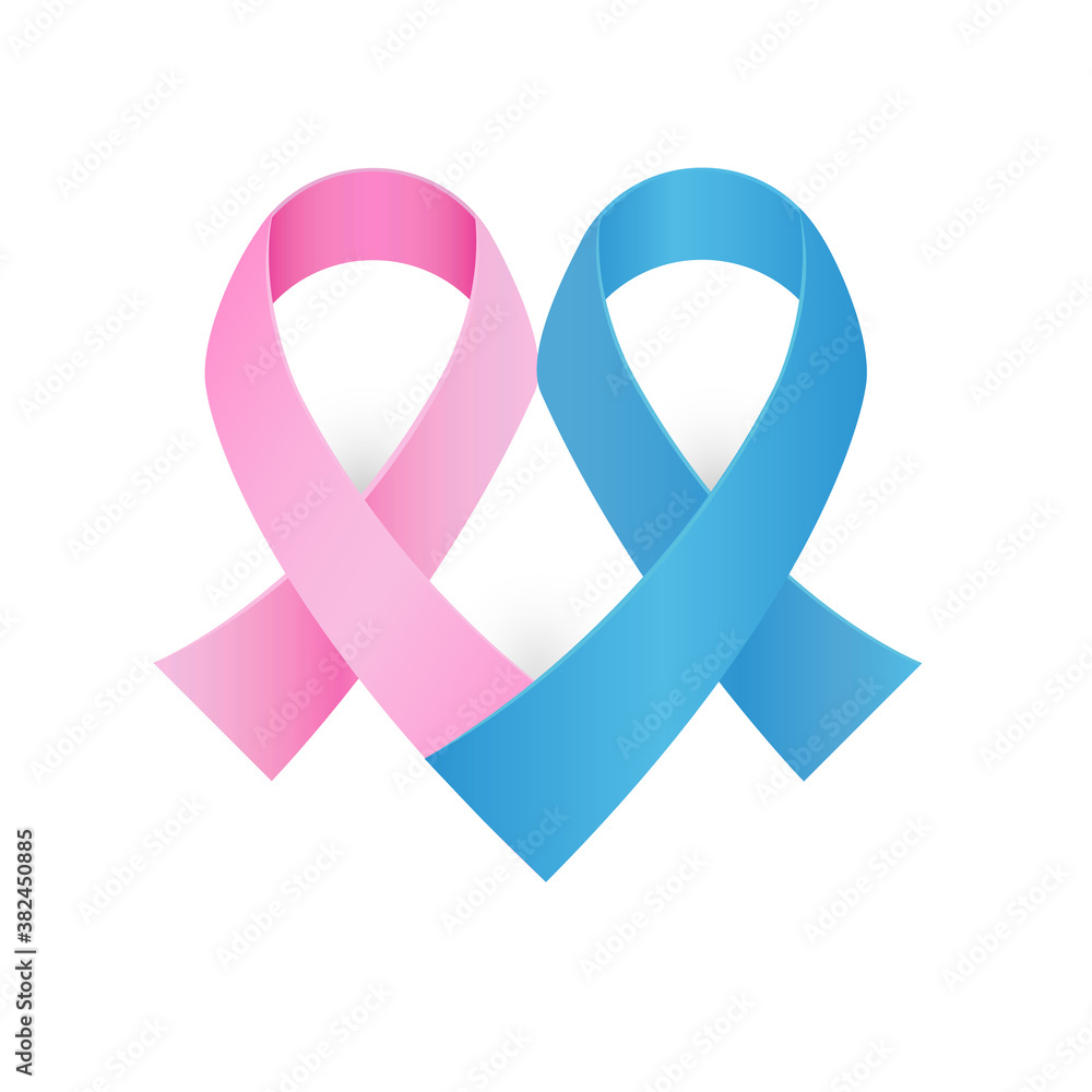 Premium Vector  Aids, breast and prostate cancer awareness symbols. blue, pink  and red ribbon. vector icons set isolated