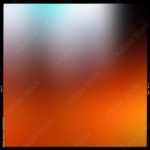 Blurred abstract multicolored background in a black frame along the contour, slide film.