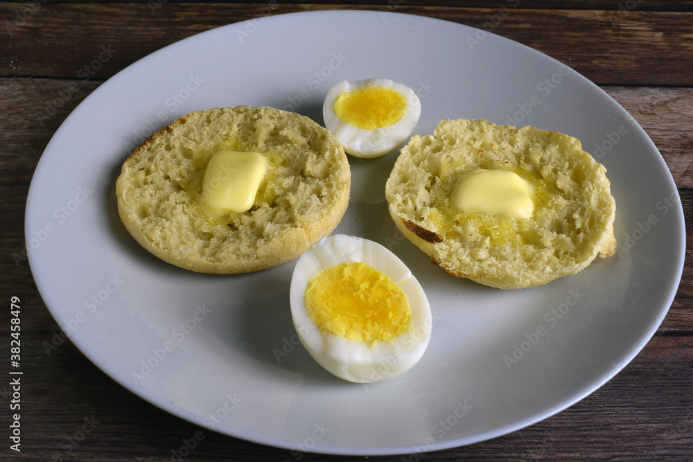 hard boiled egg with english muffin hard boiled egg with english muffin