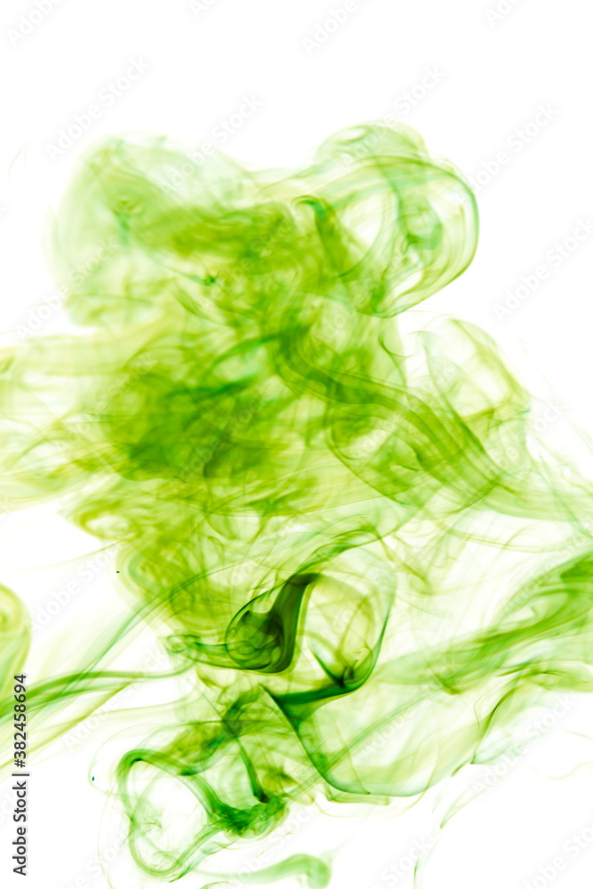 Green smoke on white background Green smoke on white background
