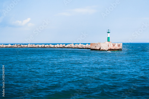 Kerch lighthouse at the Black Sea coast, Eastern Crimea.