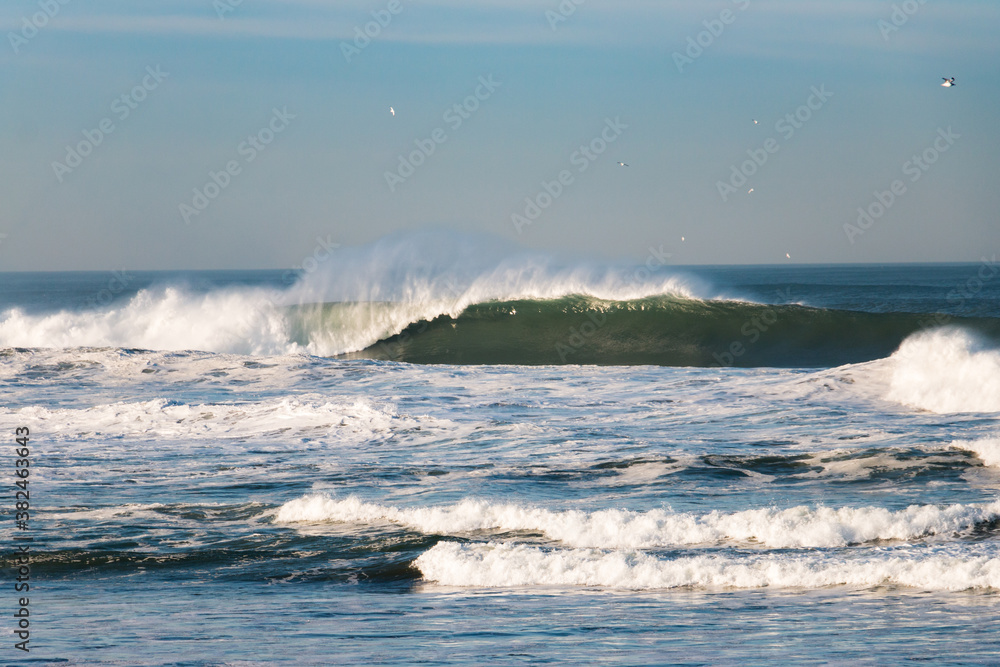 Fototapeta premium Big waves break at Ocean Beach, San Francisco