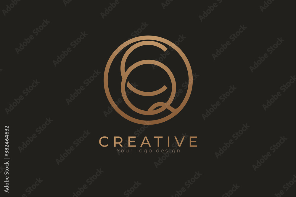 Abstract initial letter C and Q logo,circle line and letter CQ combination, usable for branding and business logos, Flat Logo Design Template, vector illustration Abstract initial letter C and Q logo,circle line and letter CQ combination, usable for branding and business logos, Flat Logo Design Template, vector illustration