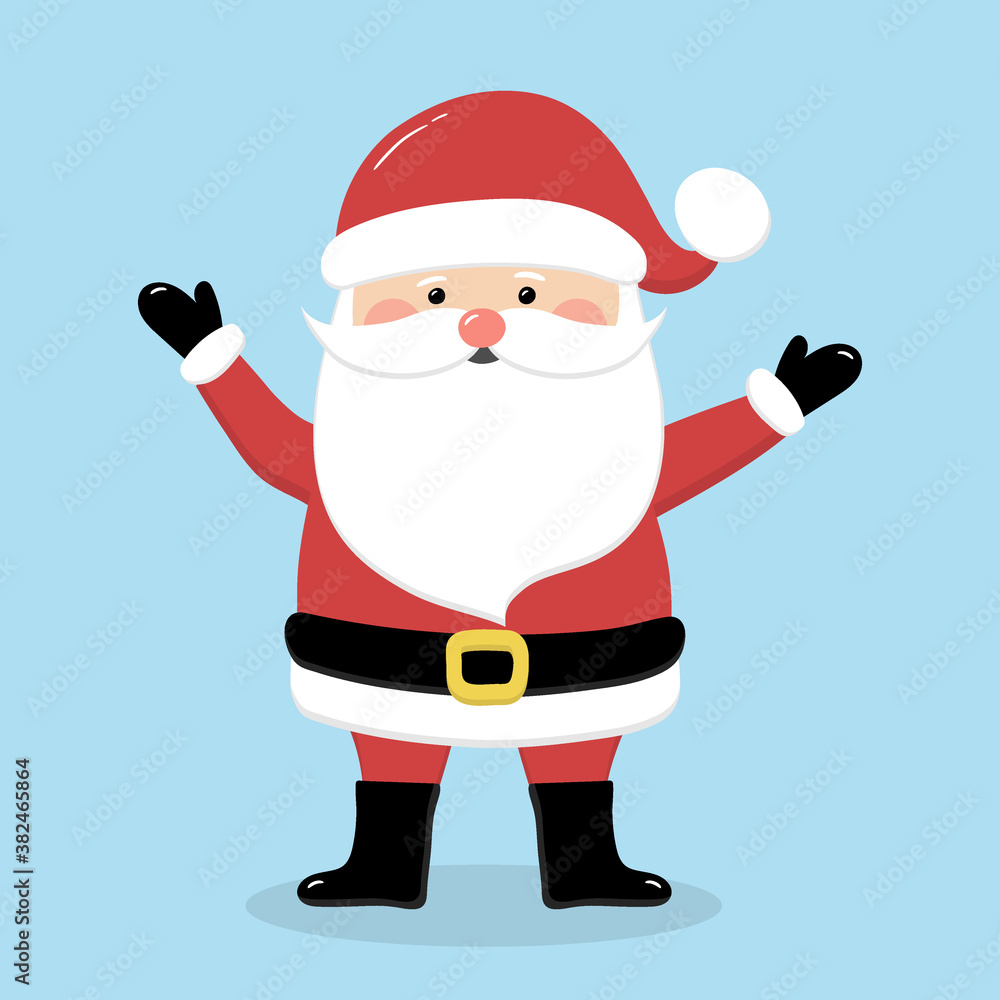 Santa Claus on background. Christmas decoration. Vector