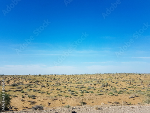 The Kyzyl Kum Desert in Uzbekistan in sunny weather. High quality photo