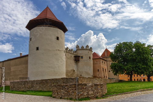 View of old castle fort at Kezmarokby day, Slovakia