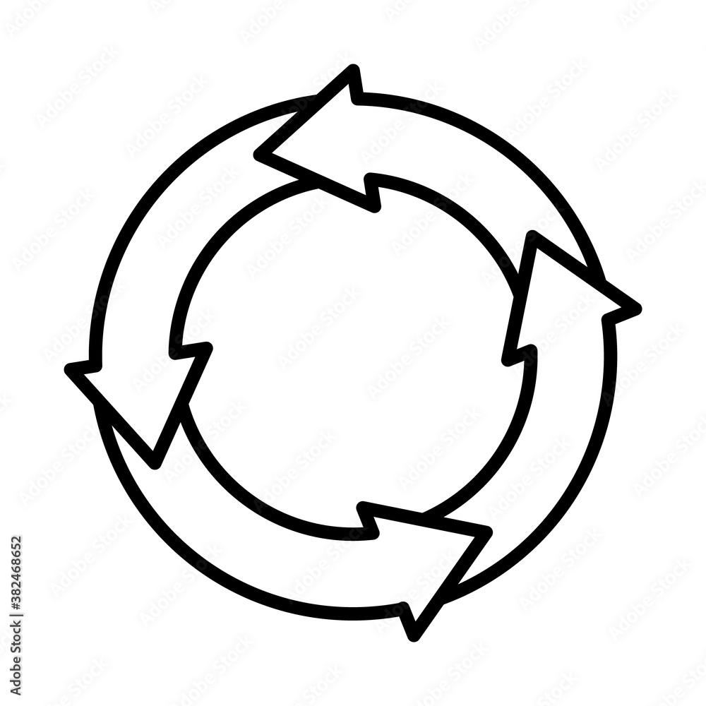 circular arrows chart icon, line style circular arrows chart icon, line style