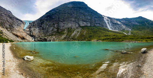 Fototapeta Naklejka Na Ścianę i Meble -  Briksdalsbreen is a glacier arm of Jostedalsbreen,Briksdalsbre, Norway