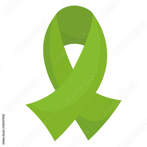green ribbon awareness campaign isolated icon style
