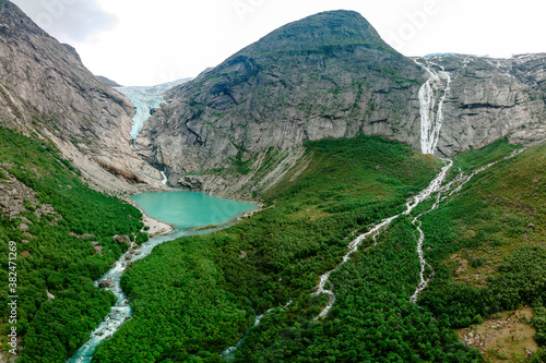 Briksdalsbreen is a glacier arm of Jostedalsbreen,Briksdalsbre, Norway photo