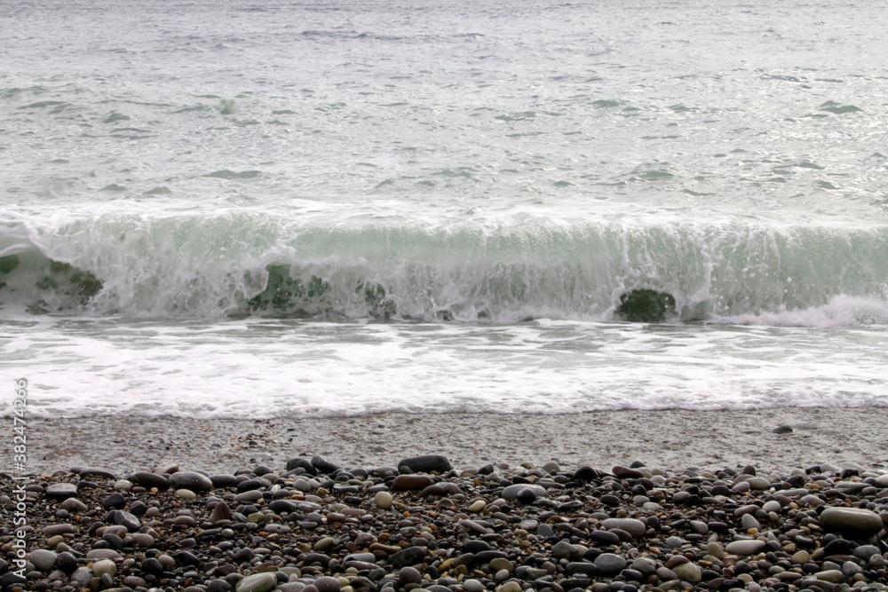 sea wave and rocky shore