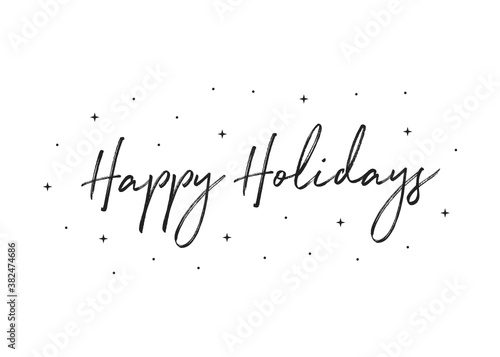 Happy Holidays Vector Text, Christmas Card Text, Holiday Card, Illustration Background for Greeting Cards, Holiday Cards, Invitations and Seasonal Greetings