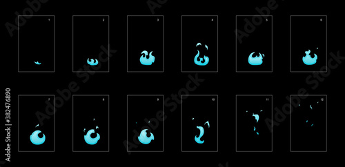 Water explosion blast effect. Water explosion effect for animation. Water effect for game design, motion graphic, animation or something else 20044.