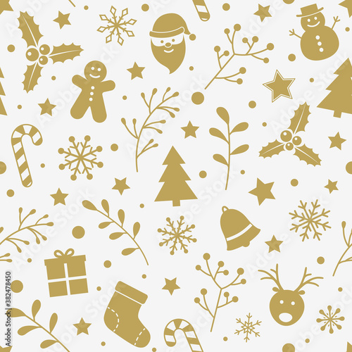 Concept of Christmas pattern. Xmas wrapping paper. Vector