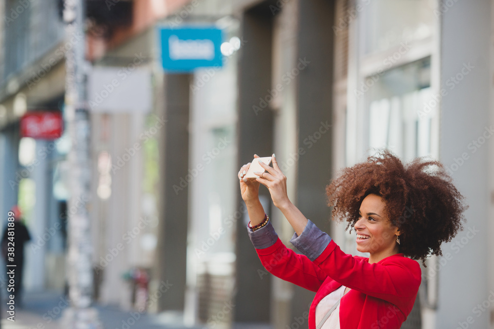 Taking a selfie in the city Taking a selfie in the city