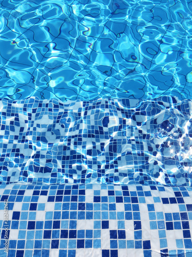 blue swimming pool tile background photo