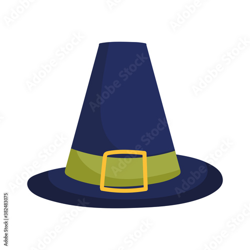 pilgrim hat cartoon isolated icon design