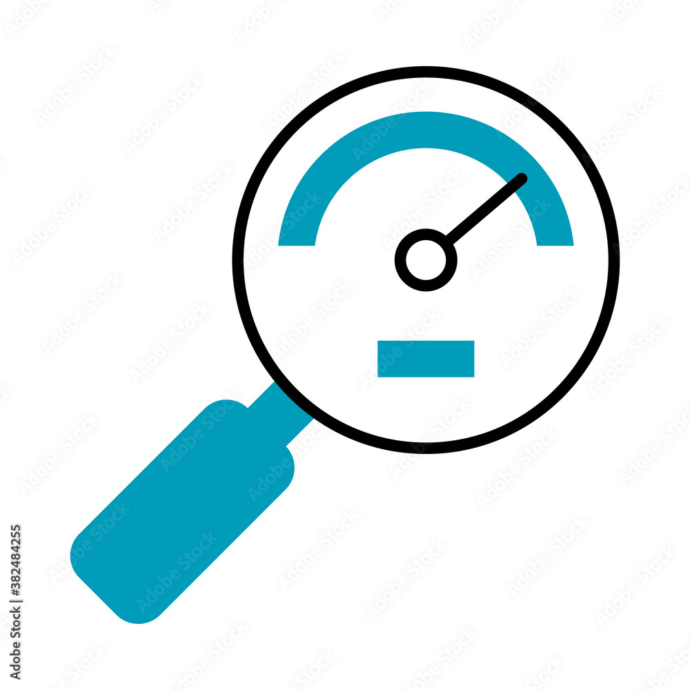 speed meter in magnifying glass shape, half line half color style speed meter in magnifying glass shape, half line half color style