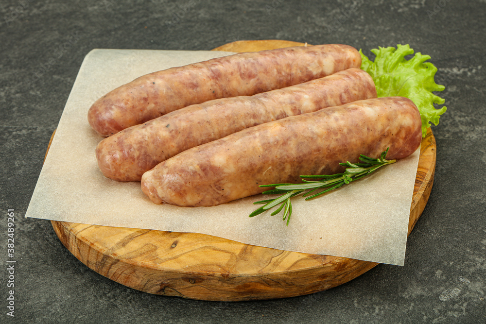 Raw pork meat sausages for grill Raw pork meat sausages for grill