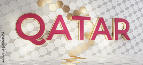 Qatar white golden design. ...
