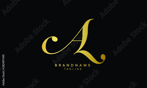 Alphabet letters Initials Monogram logo AL, LA, A and L