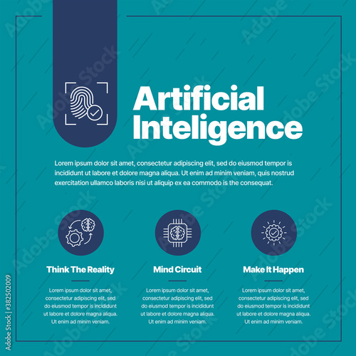 Artificial Intelligence AI Info graphic Design | Business Infographic Design | Social Media posting | Business Process | Presentation Icon