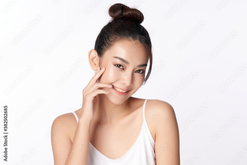 Beautiful young asian woman with clean fresh skin on white background, Face care, Facial treatment, Cosmetology, beauty and spa, Asian women portrait Beautiful young asian woman with clean fresh skin on white background, Face care, Facial treatment, Cosmetology, beauty and spa, Asian women portrait