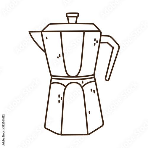 coffee moka pot traditional line icon style