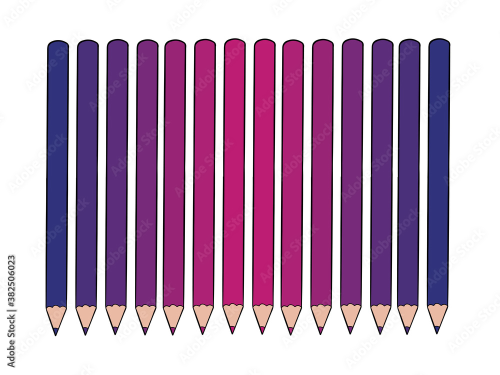 Fototapeta premium Pencil Clip Art Collection. You can use this file to print on greeting cards, frames, mugs, shopping bags, wall art, phone boxes, wedding invitations, stickers, decorations, and t-shirts.