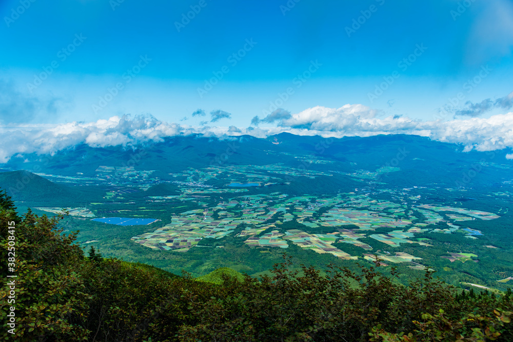 浅間山から群馬県嬬恋村眺望