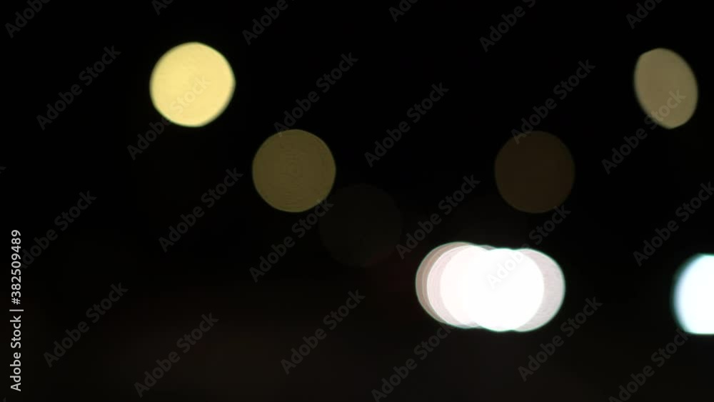 Abstract Bokeh lights, POV drive at night Abstract Bokeh lights, POV drive at night