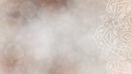 Foto auf Leinwand Mandala Soft warm cream organic parchment background with mandala - copy space  © StudioN