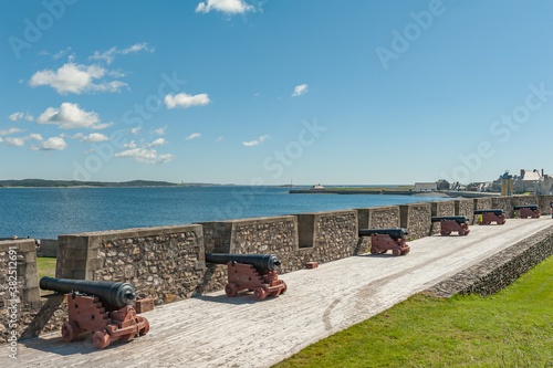 National Historic Site fortified wall with Cannons Canada landscape